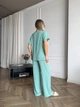 Жіночий літній прогулянковий костюм із крепу футболка і брюки Uaclothes 46-48 Ментоловий (like33392-136051350) - изображение 4
