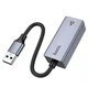 Мережевий адаптер Hoco UA37 USB Ethernet Adapter (1000 Mbps) Grey - зображення 3