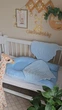 Кокон с крыльями Chickabiddy, двусторонний зима-лето, голубой хлопковый велюр + голубой поплин, 100% хлопок, позиционер для малыша, гнёздышко для новорожденных, 90х52см - изображение 5