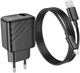 Мережевий зарядний пристрій Hoco CS21A Rich single port QC3.0 charger set Micro EU Black (6942007609890) - зображення 5