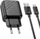 Сетевое зарядное устройство Hoco CS21A Rich single port QC3.0 charger set Type-C EU Black (6942007609906) - изображение 6