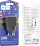 Мережевий зарядний пристрій Hoco CS14A Ocean PD20W+QC3.0 charger Black (6942007603898) - зображення 9