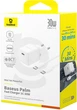 Ładowarka Baseus Palm Fast Charger 1C 30W EU + Mini Cable Type-C to Type-C 60W 20V/3A 1 m Moon White (P10111605213-01) - obraz 2