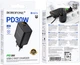 Сетевое зарядное устройство Borofone BA97A Ilustre single-port PD30W charger with digital display EU Black (6941991120480) - изображение 2