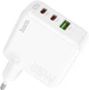 Мережевий зарядний пристрій Hoco C115A Header PD65W GaN three-port 2C1A charger White (6931474798312) - зображення 2