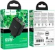 Мережевий зарядний пристрій Hoco CS44A Smart PD65W 2C1A charger EU Black (6942007620864) - зображення 5