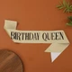 Святкова лента через плече "Birthday Queen" золота з чорним написом до дня народження - зображення 1