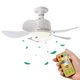 Стельовий вентилятор-люстра Ceiling Fan LK-64 з LED підсвіткою, 45 см, 23 Вт, 5 лопатей, пульт ДУ, 3 режими швидкості, димований світло, цоколь E27 — для дому та офісу - зображення 1