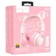 Навушники провідні Hoco W36 Cat ear дитячі накладні з мікрофоном Pink - зображення 4