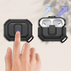 Защитный ударопрочный чехол для наушников AirPods 4 с карабином и защёлкой, чёрный - изображение 6
