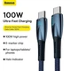 Кабель USB-C - USB-C 100W Baseus Glimmer Series 1 метр (CADH000703) синій - зображення 4