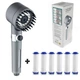 Набор Душевая насадка массажная лейка для душа Turbocharged shower head PRO 4 в 1 силиконовые массажные шипы 3 режима подачи воды окошко для контоля загрязнения + 6 фильтров для воды - изображение 1