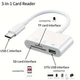 Универсальный кард-ридер 3-в-1 (SD/TF/CF) с Type-C и USB-портами, OTG-адаптер для телефонов, ноутбуков и др. - изображение 2