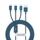 Кабель Baseus 3в1 Fast Charging MicroUSB+TypeC+Lightning 3.5A CAMLTYS-03 (Блакитний, 1.5м) - изображение 2