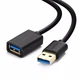 USB кабель подовжувач Ugreen USB 3.0 US129 (AM / AF штекер - гніздо, Чорний, 1м) - изображение 1