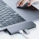 Багатопортовий хаб Baseus Harmonica 5-in-1 HUB Adapter CAHUB-K0G (Сірий, Тип-C to USB 3.0 x 2/SD/TF/Type-C) - зображення 7