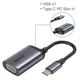 USB-хаб Baseus Enjoyment Series Type-C to VGA+PD HUB Convertor CAHUB-O0G (Сірий) - зображення 5