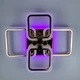 Золота LED люстра на 2+2 ріжки квадратної форми Line.FA 2503/2+2 RGB GD - зображення 2