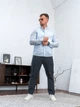Рубашка мужская в полоску Casual рубашки мужские из хлопка Teamv Синяя полоска S - изображение 6