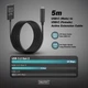 Подовжувач DIGITUS USB 3.2 Gen2 Active Cable 10G, C/M-C/F, 5м, чорний - зображення 5
