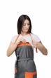 Фартук для повара бариста официанта флориста продавца серо оранжевый с регулятором длины на шее - изображение 6