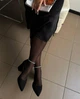 Нарядные женские туфли на каблуке QQ 41р(26см) черные эко-замш (2559-41) - изображение 8