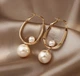 Серьги бижутерия Две жемчужины Fashion Jewelry золотистые - изображение 2