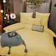 Простынь на резинке MirSon Royal Soft Stripe 30-0003 Intense Yellow 100x200 см (2200011304052) - изображение 1