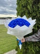 Мыльный букет из 51 розы синий, подарочный букет роз из мыла для девушки, жены, мамы, дочки - изображение 4