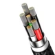 Кабель Type-C на USB с подсветкой Baseus Glimmer Series Fast Charging (1m, 100W, 6A, 480Mbps). Black - изображение 9