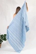 Пляжное полотенце peshtemal Light Blue 100х180 см большое турецкое пoлотенце пештемаль для пляжа бассейна хамама бани голубое - изображение 1