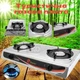 Плита газовая на 2 конфорки Domotec MS-6606 пезо поджог турбо конфорки нержавеющая - изображение 1