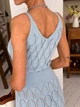 Платье длинное летнее женское ARTKNIT Ажур S-M Голубое (4823093473294) - изображение 9