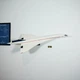 Кронштейн /Настінне 3D Кріплення для Фірмового конструктора Icons Concorde AIRBUS Літак Конкорд (10318) + Додаткове Кріплення для Таблички - Чорне - зображення 4