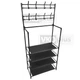Вешалка для одежды и подставка для обуви 2в1 Hat Rack 132 х 60 х 27 см black - изображение 2