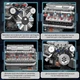 Конструктор бензиновый двигун V8 восьмициліндровий мотор авто Mould King, на 535 деталей 10088.v8 - зображення 4