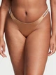 Женские трусики Victoria's Secret (154100516476) Shine Chain Strap Lace Brazilian со стразами XS бежевые - изображение 1