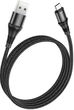 Кабель Hoco X50 USB to Micro 2.4A, nylon, aluminum connectors 1 м Black (6931474734211) - изображение 1