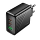 Зарядний пристрій Hoco 45W USB/2xType-C QC3.0/PD Black (CS26A) - зображення 7