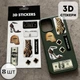 Объёмные 3D наклейки "Leopard Edition" Набор 8 стикеров для декора телефона, ноутбука, блокнота SB-48 - изображение 1