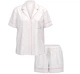 Піжама Victoria's Secret сатинова Біла лого шорти+сорочка Satin Short Pajama Set S - зображення 4