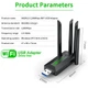 Двухдиапазонный USB WiFi 5 адаптер Vaorlo 1200 Mbps Dual Band 2.4G/5G четыре антенны AC1200 - изображение 3