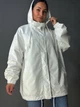 Куртка женская Lady Yep 9096-1 оверсайз ветровка удлиненная с капюшоном one size белая - изображение 6