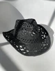 Шляпа ковбойка черная с узорами плетная летная Cowboy - изображение 1