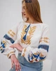 Женская вышиванка ESQ с вышивкой ласточек и колосьев, белая этно-блуза L - изображение 2