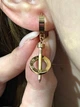 Серьги подвески "Гвозди в кольце" ювелирная сталь с покрытием золотом Xuping Jewelry упакованы в коробочку (16097) - изображение 5
