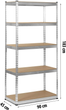 Regał magazynowy Humberg HR-700 183 x 90 x 45 cm srebrny (5903890618520) - obraz 6