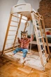 Спортивний комплекс WoodenTouch з гіркою, скеледромом, гойдалкою, кільцями, канатною сіткою і матрасом - зображення 3