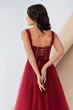 Корсетное платье с чашками и пышной юбкой Oddi S бордовый 43269062 - изображение 5