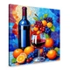 Картина на холсте Натюрморт с вином и фруктами 80x80 см (305ML_L) - изображение 1